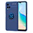Ultra-thin Silicone Gel Soft Case Cover with Magnetic Finger Ring Stand SD2 for Vivo Y21a Blue
