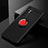 Ultra-thin Silicone Gel Soft Case Cover with Magnetic Finger Ring Stand SD2 for Xiaomi Mi Note 10 Lite Red and Black