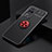 Ultra-thin Silicone Gel Soft Case Cover with Magnetic Finger Ring Stand SD2 for Xiaomi Poco F4 5G Red and Black