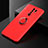 Ultra-thin Silicone Gel Soft Case Cover with Magnetic Finger Ring Stand SD2 for Xiaomi Redmi 9 Prime India Red