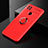 Ultra-thin Silicone Gel Soft Case Cover with Magnetic Finger Ring Stand SD2 for Xiaomi Redmi 9C NFC Red