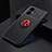 Ultra-thin Silicone Gel Soft Case Cover with Magnetic Finger Ring Stand SD2 for Xiaomi Redmi Note 11R 5G Red and Black
