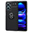Ultra-thin Silicone Gel Soft Case Cover with Magnetic Finger Ring Stand SD2 for Xiaomi Redmi Note 12 4G Black