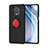 Ultra-thin Silicone Gel Soft Case Cover with Magnetic Finger Ring Stand SD2 for Xiaomi Redmi Note 9 Pro Max Red and Black