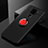 Ultra-thin Silicone Gel Soft Case Cover with Magnetic Finger Ring Stand SD2 for Xiaomi Redmi Note 9 Red and Black