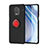 Ultra-thin Silicone Gel Soft Case Cover with Magnetic Finger Ring Stand SD2 for Xiaomi Redmi Note 9S Red and Black