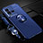 Ultra-thin Silicone Gel Soft Case Cover with Magnetic Finger Ring Stand SD3 for Vivo X80 Lite 5G Blue
