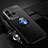 Ultra-thin Silicone Gel Soft Case Cover with Magnetic Finger Ring Stand SD3 for Vivo X80 Lite 5G Blue and Black