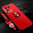 Ultra-thin Silicone Gel Soft Case Cover with Magnetic Finger Ring Stand SD3 for Xiaomi Mi 13 Pro 5G Red