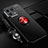 Ultra-thin Silicone Gel Soft Case Cover with Magnetic Finger Ring Stand SD3 for Xiaomi Mi 13 Pro 5G Red and Black