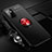 Ultra-thin Silicone Gel Soft Case Cover with Magnetic Finger Ring Stand SD3 for Xiaomi Redmi 10 Prime Plus 5G Red and Black