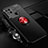 Ultra-thin Silicone Gel Soft Case Cover with Magnetic Finger Ring Stand SD3 for Xiaomi Redmi 9C Red and Black