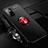 Ultra-thin Silicone Gel Soft Case Cover with Magnetic Finger Ring Stand SD3 for Xiaomi Redmi Note 11E 5G Red and Black