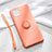 Ultra-thin Silicone Gel Soft Case Cover with Magnetic Finger Ring Stand T01 for Apple iPhone 11 Orange