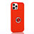 Ultra-thin Silicone Gel Soft Case Cover with Magnetic Finger Ring Stand T01 for Apple iPhone 12 Pro Red