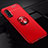 Ultra-thin Silicone Gel Soft Case Cover with Magnetic Finger Ring Stand T01 for Huawei Honor 20 Red