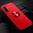 Ultra-thin Silicone Gel Soft Case Cover with Magnetic Finger Ring Stand T01 for Huawei Honor 20S Red