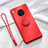 Ultra-thin Silicone Gel Soft Case Cover with Magnetic Finger Ring Stand T01 for Huawei Mate 30 Pro 5G Red