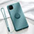 Ultra-thin Silicone Gel Soft Case Cover with Magnetic Finger Ring Stand T01 for Huawei Nova 6 SE Cyan
