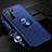 Ultra-thin Silicone Gel Soft Case Cover with Magnetic Finger Ring Stand T01 for Huawei P40 Lite 5G Blue