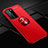 Ultra-thin Silicone Gel Soft Case Cover with Magnetic Finger Ring Stand T01 for Huawei P40 Pro