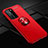 Ultra-thin Silicone Gel Soft Case Cover with Magnetic Finger Ring Stand T01 for Huawei P40 Pro Red