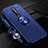 Ultra-thin Silicone Gel Soft Case Cover with Magnetic Finger Ring Stand T01 for OnePlus 8 Blue