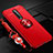 Ultra-thin Silicone Gel Soft Case Cover with Magnetic Finger Ring Stand T01 for OnePlus 8 Red