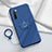Ultra-thin Silicone Gel Soft Case Cover with Magnetic Finger Ring Stand T01 for Oppo A91 Blue