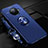Ultra-thin Silicone Gel Soft Case Cover with Magnetic Finger Ring Stand T01 for Oppo Ace2 Blue