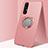 Ultra-thin Silicone Gel Soft Case Cover with Magnetic Finger Ring Stand T01 for Oppo Find X2 Neo Rose Gold