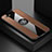 Ultra-thin Silicone Gel Soft Case Cover with Magnetic Finger Ring Stand T01 for Oppo R15X Brown