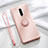 Ultra-thin Silicone Gel Soft Case Cover with Magnetic Finger Ring Stand T01 for Oppo RX17 Pro Pink