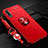 Ultra-thin Silicone Gel Soft Case Cover with Magnetic Finger Ring Stand T01 for Samsung Galaxy A70 Red