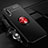 Ultra-thin Silicone Gel Soft Case Cover with Magnetic Finger Ring Stand T01 for Samsung Galaxy A70 Red and Black