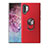 Ultra-thin Silicone Gel Soft Case Cover with Magnetic Finger Ring Stand T01 for Samsung Galaxy Note 10 Plus 5G Red