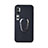 Ultra-thin Silicone Gel Soft Case Cover with Magnetic Finger Ring Stand T01 for Xiaomi Mi Note 10 Black