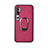 Ultra-thin Silicone Gel Soft Case Cover with Magnetic Finger Ring Stand T01 for Xiaomi Mi Note 10 Hot Pink