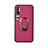 Ultra-thin Silicone Gel Soft Case Cover with Magnetic Finger Ring Stand T01 for Xiaomi Mi Note 10 Pro Hot Pink