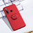 Ultra-thin Silicone Gel Soft Case Cover with Magnetic Finger Ring Stand T02 for Huawei Honor 20 Lite Red