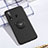 Ultra-thin Silicone Gel Soft Case Cover with Magnetic Finger Ring Stand T02 for Huawei Honor 20E Black