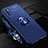 Ultra-thin Silicone Gel Soft Case Cover with Magnetic Finger Ring Stand T02 for Huawei Honor 30 Lite 5G Blue