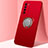 Ultra-thin Silicone Gel Soft Case Cover with Magnetic Finger Ring Stand T02 for Huawei Honor Play4 5G Red