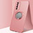 Ultra-thin Silicone Gel Soft Case Cover with Magnetic Finger Ring Stand T02 for Huawei Honor Play4 5G Rose Gold
