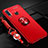 Ultra-thin Silicone Gel Soft Case Cover with Magnetic Finger Ring Stand T02 for Huawei P30 Lite New Edition Red