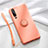 Ultra-thin Silicone Gel Soft Case Cover with Magnetic Finger Ring Stand T02 for Huawei P30 Orange