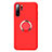 Ultra-thin Silicone Gel Soft Case Cover with Magnetic Finger Ring Stand T02 for Huawei P30 Pro Red