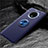 Ultra-thin Silicone Gel Soft Case Cover with Magnetic Finger Ring Stand T02 for OnePlus 7T Blue