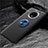 Ultra-thin Silicone Gel Soft Case Cover with Magnetic Finger Ring Stand T02 for OnePlus 7T Blue and Black