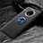Ultra-thin Silicone Gel Soft Case Cover with Magnetic Finger Ring Stand T02 for OnePlus 7T Blue and Black
